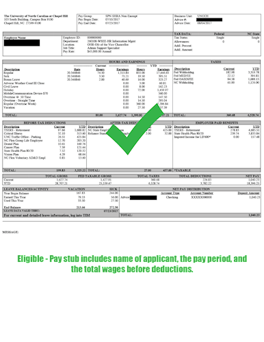 eligible wage statement example