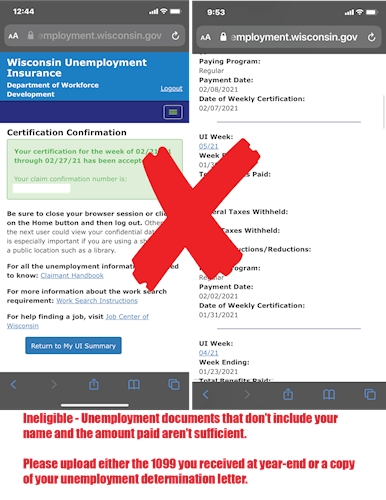 ineligible Unemployment example